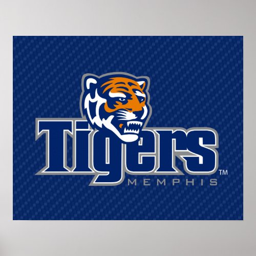 University of Memphis Tigers Carbon Fiber Poster