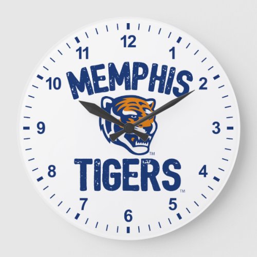 University of Memphis Tigers Distressed Large Clock