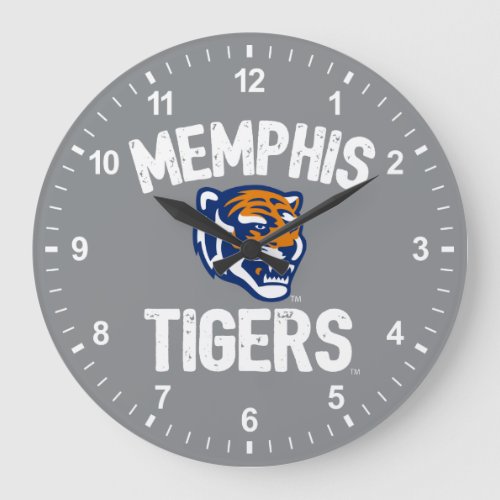 University of Memphis Tigers Distressed Large Clock