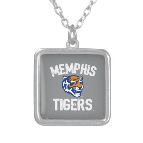 University of Memphis Tigers Distressed Silver Plated Necklace