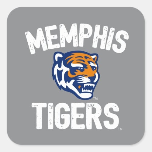 University of Memphis Tigers Distressed Square Sticker