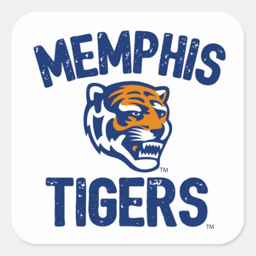 University of Memphis Tigers Distressed Square Sticker