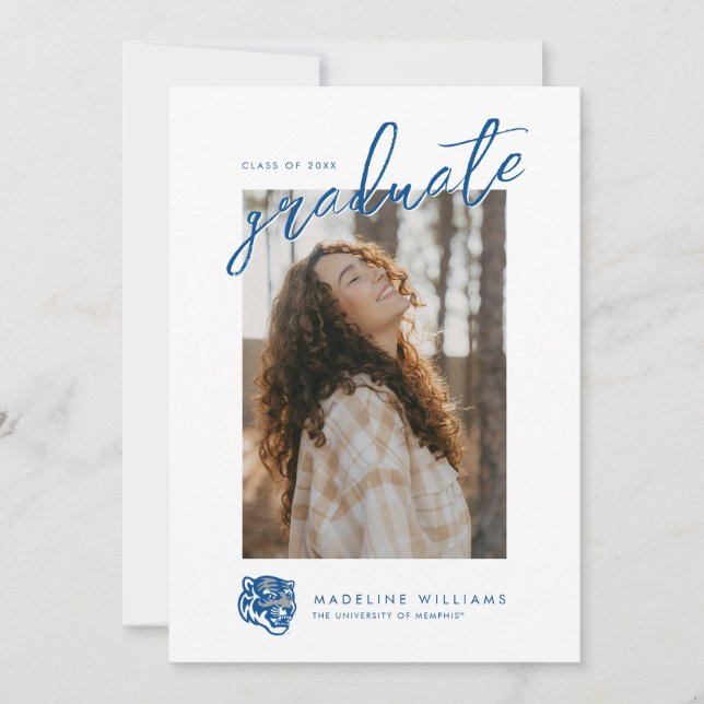 University of Memphis Tigers Mascot Head Logo Announcement (Front)