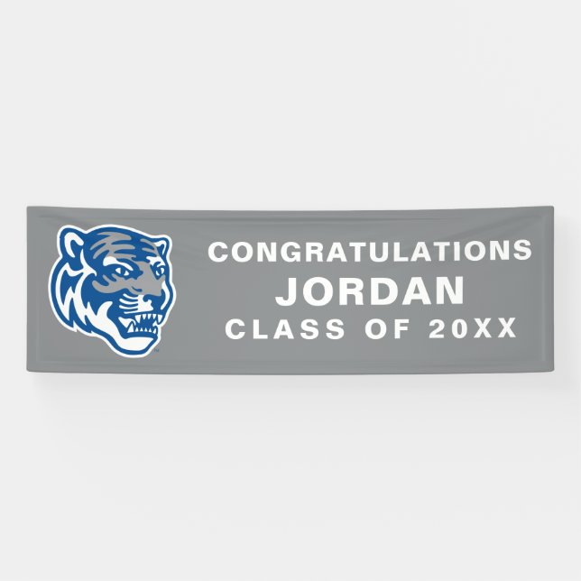 University of Memphis Tigers Mascot Head Logo Banner (Horizontal)