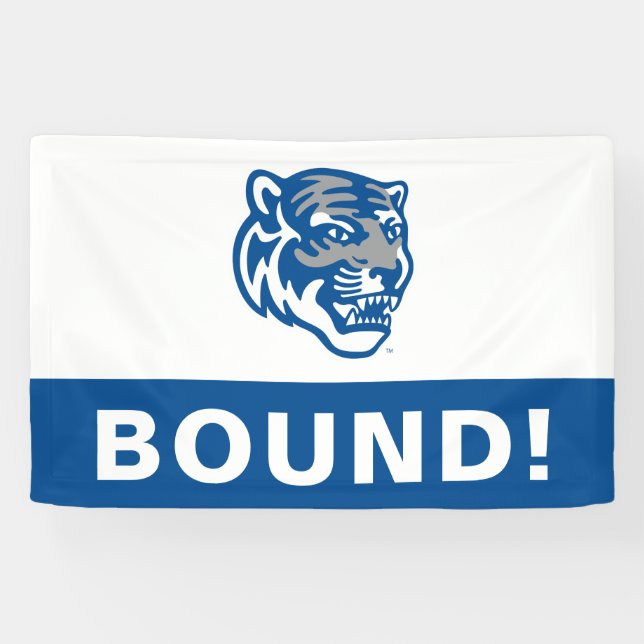 University of Memphis Tigers Mascot Head Logo Banner (Horizontal)