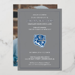 University of Memphis Tigers Mascot Head Logo Foil Invitation