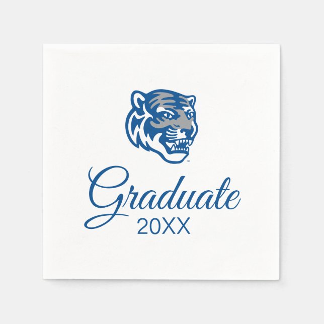 University of Memphis Tigers Mascot Head Logo Napkins (Front)
