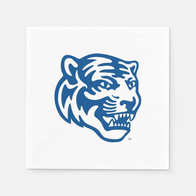 University of Memphis Tigers Mascot Head Logo Napkins (Front)