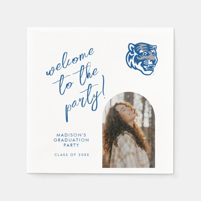 University of Memphis Tigers Mascot Head Logo Napkins (Front)