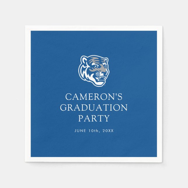University of Memphis Tigers Mascot Head Logo Napkins (Front)