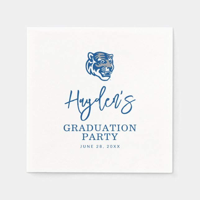 University of Memphis Tigers Mascot Head Logo Napkins (Front)