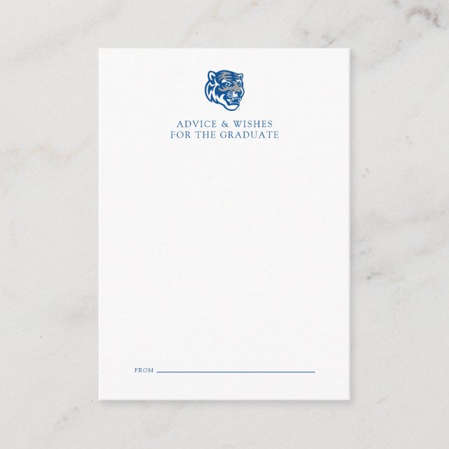 University of Memphis Tigers Mascot Head Logo Note Card (Front)