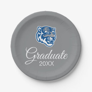 University of Memphis Tigers Mascot Head Logo Paper Plates