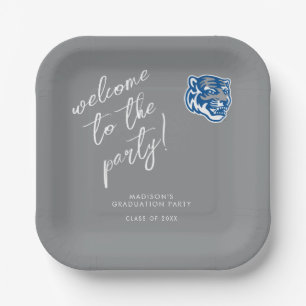 University of Memphis Tigers Mascot Head Logo Paper Plates