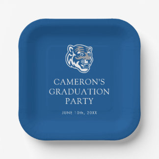University of Memphis Tigers Mascot Head Logo Paper Plates