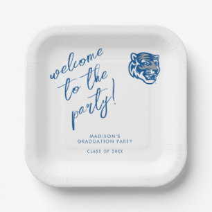University of Memphis Tigers Mascot Head Logo Paper Plates
