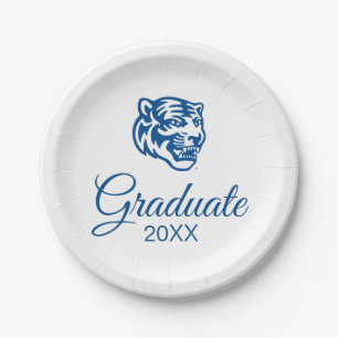 University of Memphis Tigers Mascot Head Logo Paper Plates