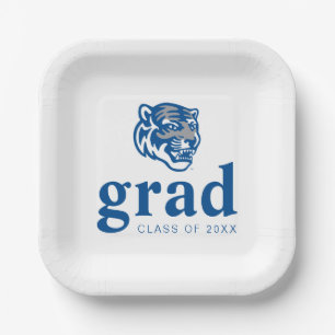 University of Memphis Tigers Mascot Head Logo Paper Plates