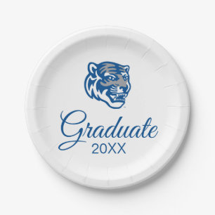 University of Memphis Tigers Mascot Head Logo Paper Plates