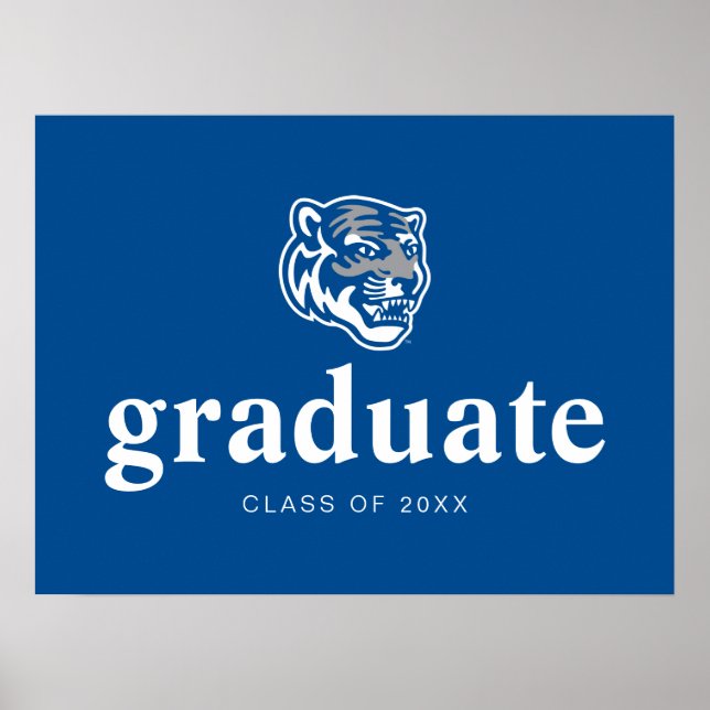 University of Memphis Tigers Mascot Head Logo Poster (Front)