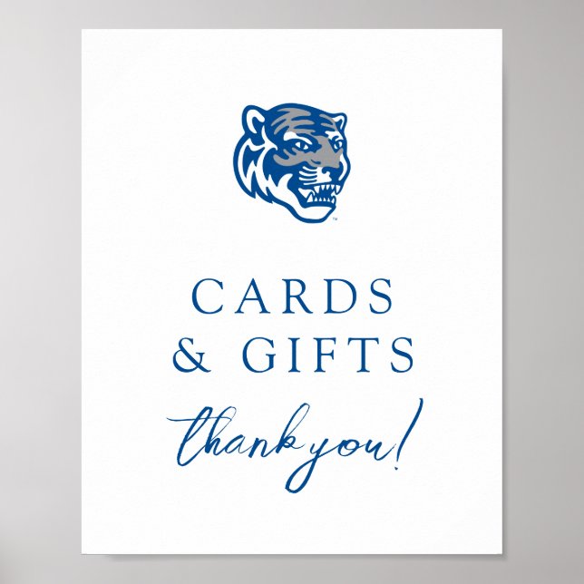 University of Memphis Tigers Mascot Head Logo Poster (Front)