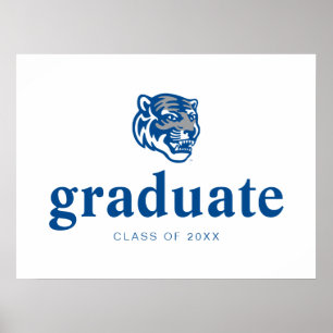 University of Memphis Tigers Mascot Head Logo Poster