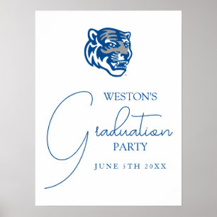 University of Memphis Tigers Mascot Head Logo Poster