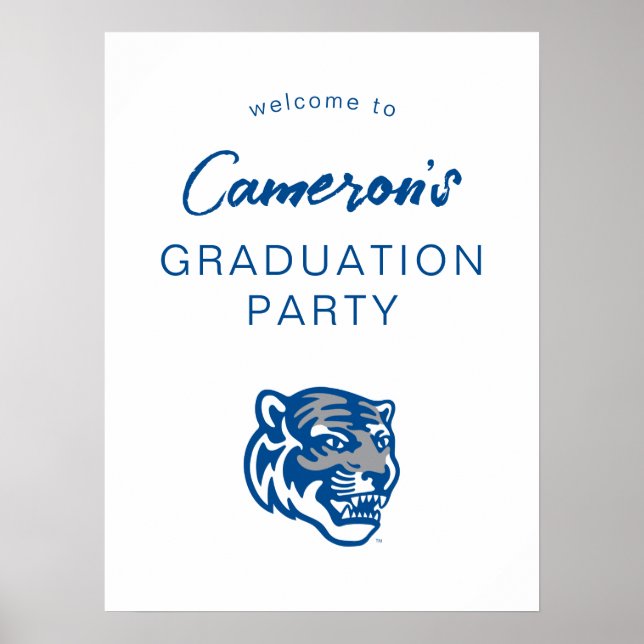 University of Memphis Tigers Mascot Head Logo Poster (Front)