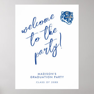 University of Memphis Tigers Mascot Head Logo Poster