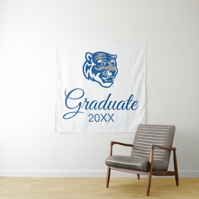 University of Memphis Tigers Mascot Head Logo Tapestry (In Situ)