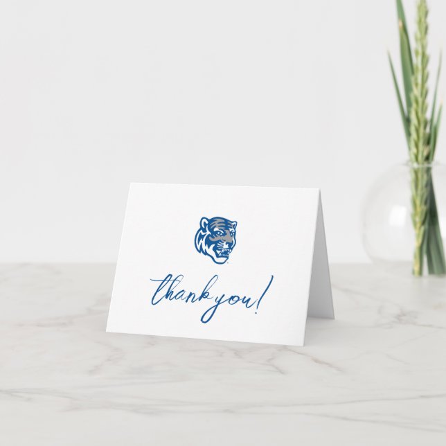 University of Memphis Tigers Mascot Head Logo Thank You Card (Front)