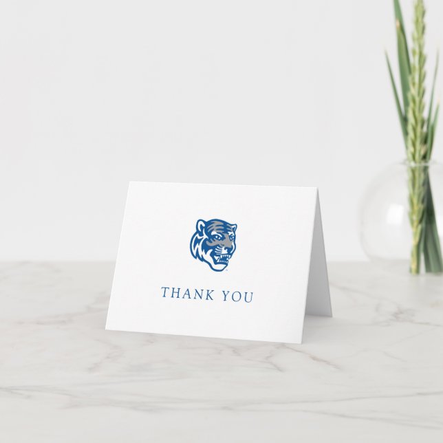 University of Memphis Tigers Mascot Head Logo Thank You Card (Front)