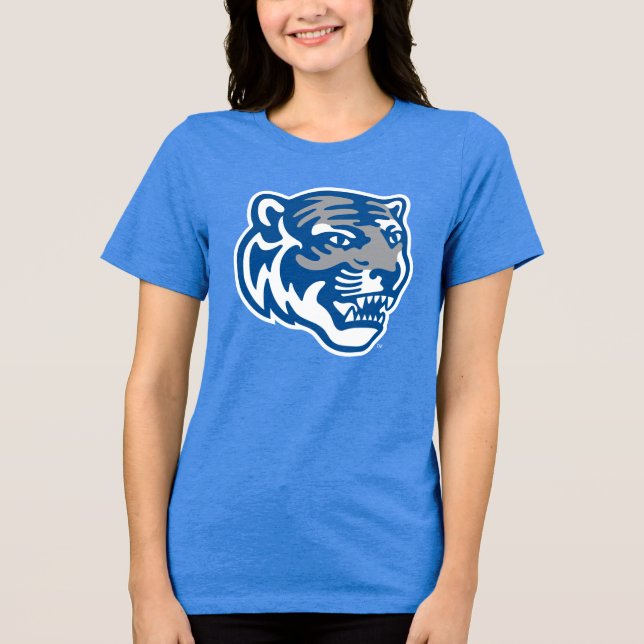 University of Memphis Tigers Mascot Head Logo Tri-Blend Shirt (Front)