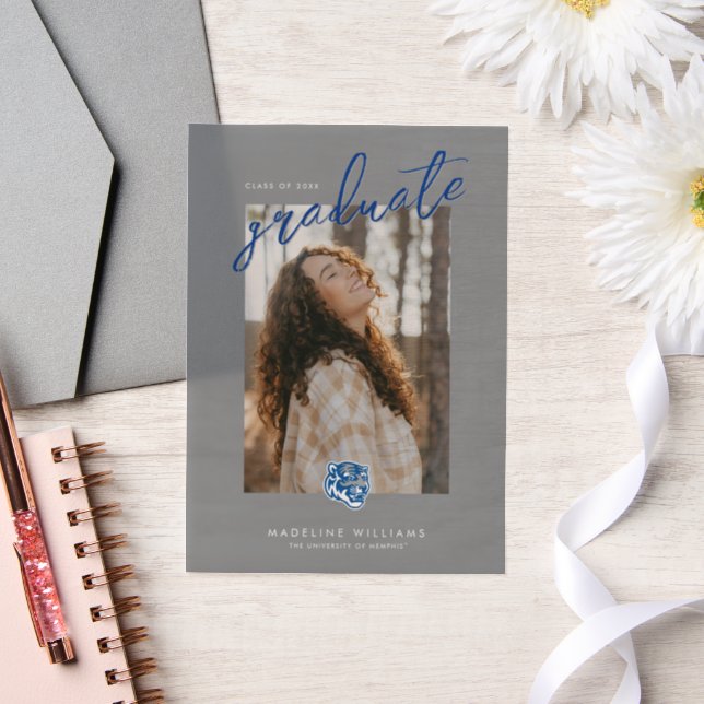 University of Memphis Tigers Mascot Head Logo Vellum Invitations (Wedding)