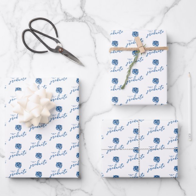 University of Memphis Tigers Mascot Head Logo Wrapping Paper Sheets (Front)