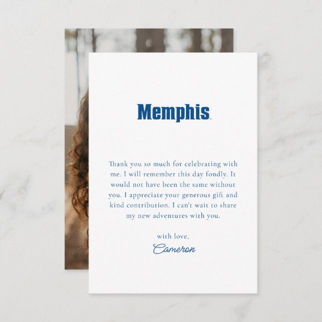 University of Memphis Wordmark Logo Thank You Card (Front/Back)