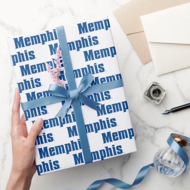 University of Memphis Wordmark Logo Wrapping Paper (Gifting)