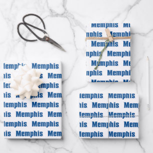 University of Memphis Wordmark Logo Wrapping Paper Sheets