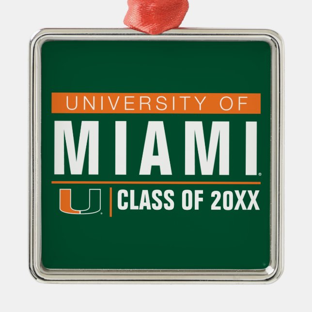 University of Miami Alumni Metal Ornament (Front)