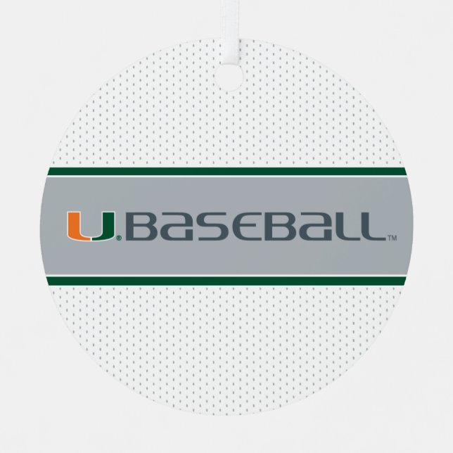 University of Miami Baseball Metal Ornament (Front)