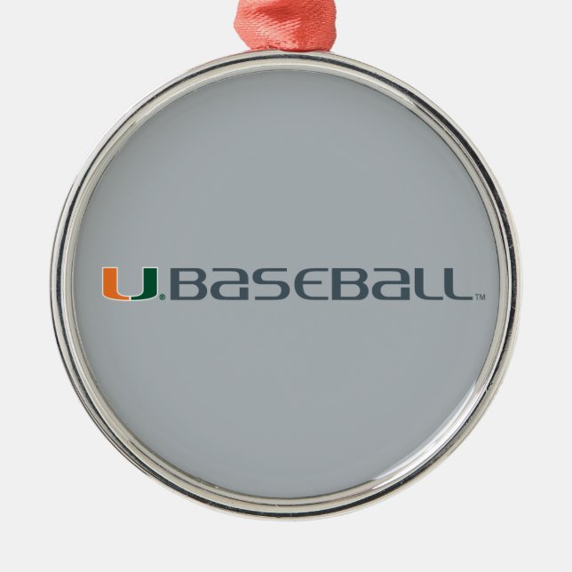 University of Miami Baseball Metal Ornament (Front)
