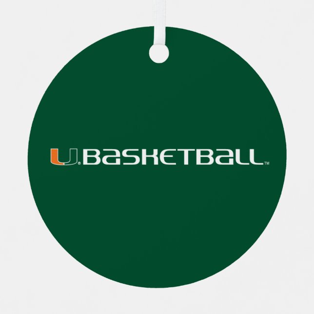 University of Miami Basketball Metal Ornament (Front)