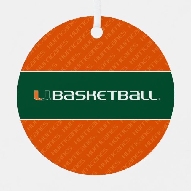 University of Miami Basketball Metal Ornament (Front)