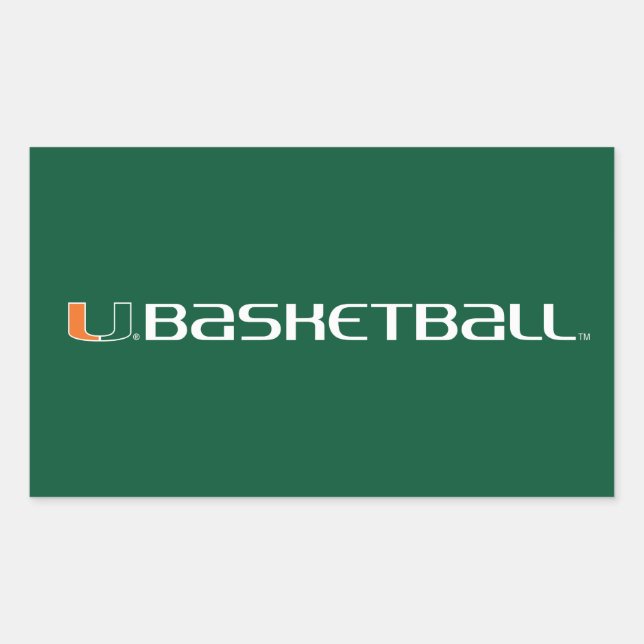 University of Miami Basketball Rectangular Sticker (Front)