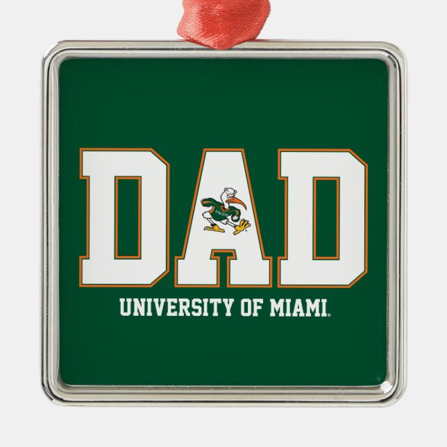 University of Miami Dad Metal Ornament (Front)