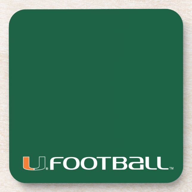 University of Miami Football Beverage Coaster (Front)