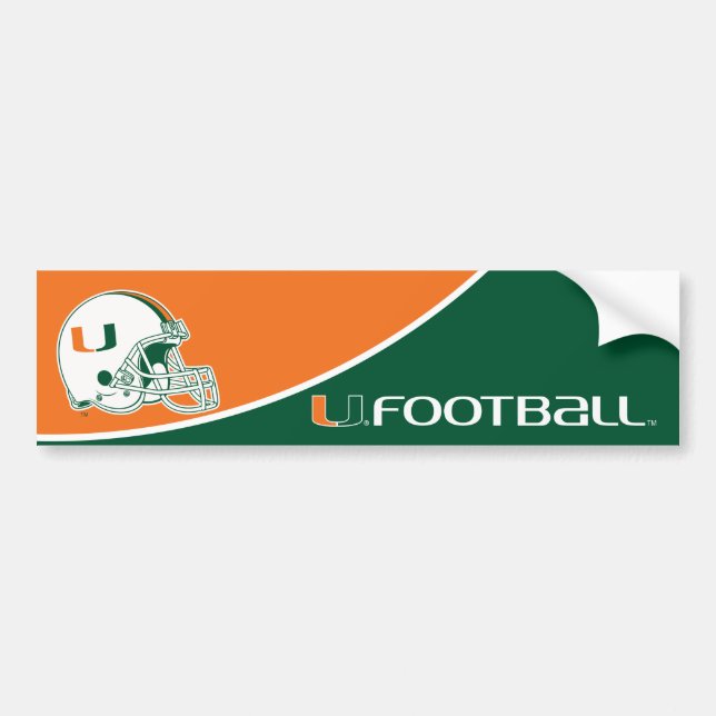 University of Miami Football Bumper Sticker (Front)