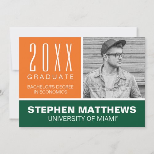 University of Miami Graduation Announcement