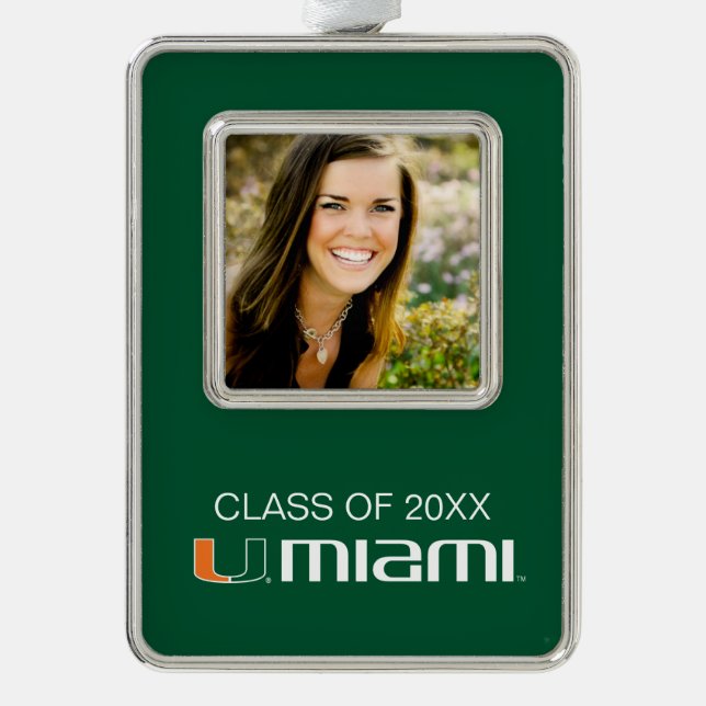 University of Miami Graduation Christmas Ornament (Front)