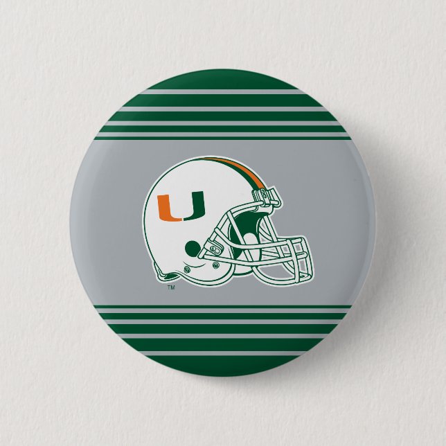 University of Miami Helmet Pinback Button (Front)